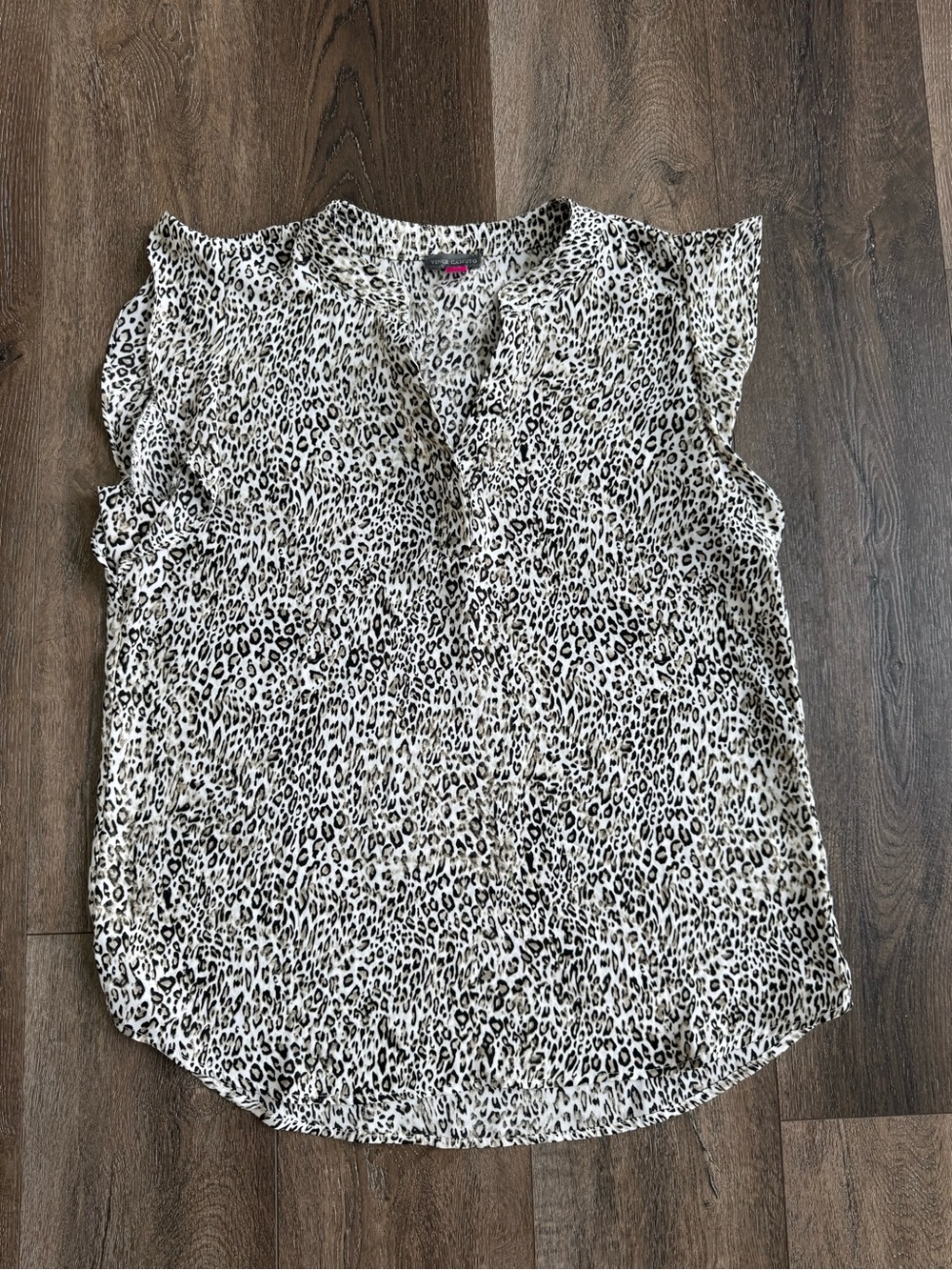 Vince Camuto Leopard Print Ruffled Cap-Sleeve Camisole Women’s Size Medium